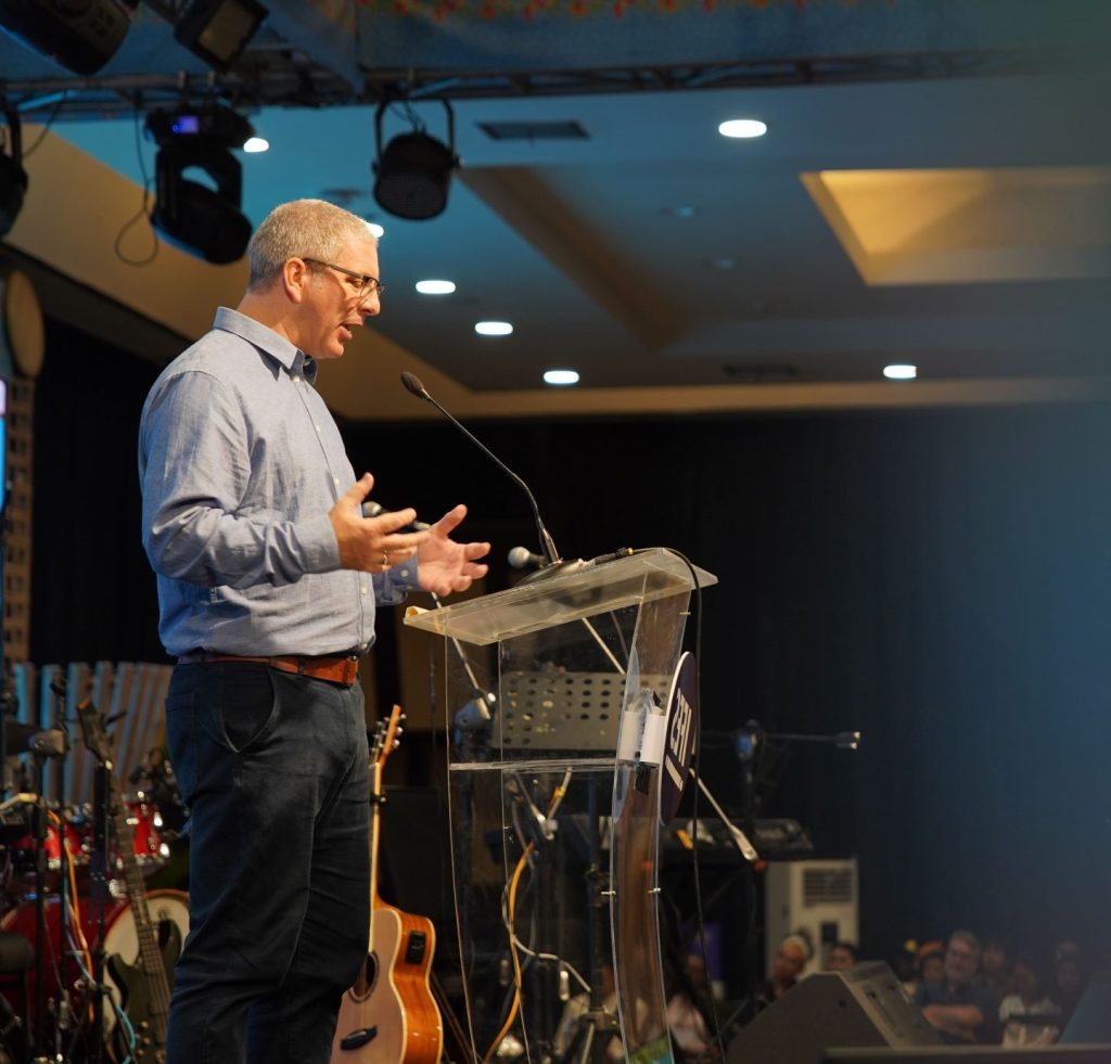 Tim Adams speaking at World Assembly 2023